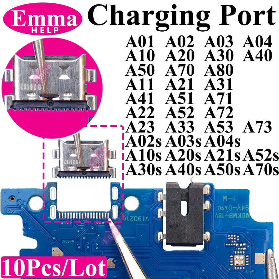 10 Stück Original Micro-USB Ladeanschluss für Samsung A-Serie in Silber - Bild 2