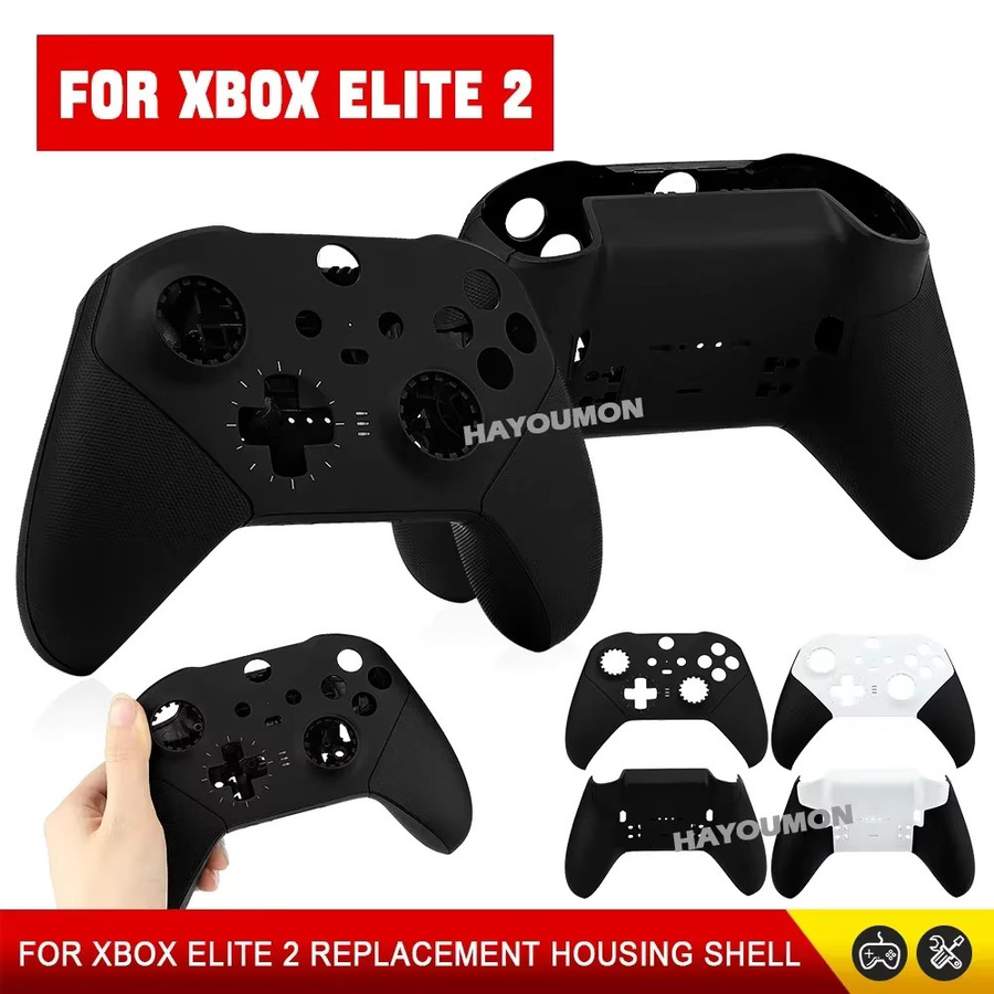 Pogopirate Ersatz-DIY-Gehäuse für Xbox Elite Series 2 Controller in Weiß, Frontplatte und Rückseite als Gaming-Zubehör - Bild 3