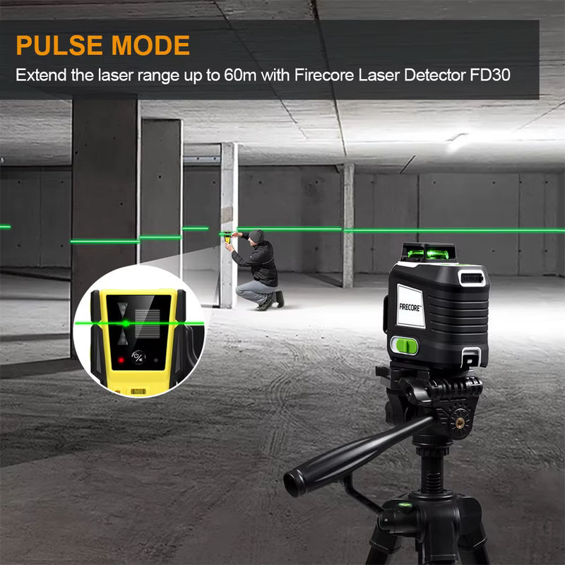 FIRECORE 360 Laser Level G50 mit 12 Linien, 3D Selbstnivellierend, Grünes Laser-Nivelliergerät, Schwarz-Grün, inklusive 2 Stück 5200 mAh Li-Ionen-Akkus - Bild 6