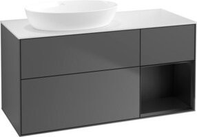 V&B Waschtischunterschrank Finion in Anthrazit mit Regal, Breite: 120 cm, Tiefe: 50,1 cm, Höhe: 50,1 cm - Bild 1
