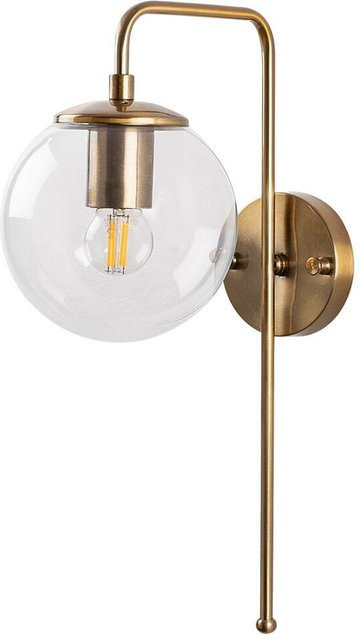 Opviq Wandleuchte Viran in Bronze aus Metall und Glas mit transparentem Schirm, E14, B/H/T: 28 x 43 x 15 cm - Bild 1