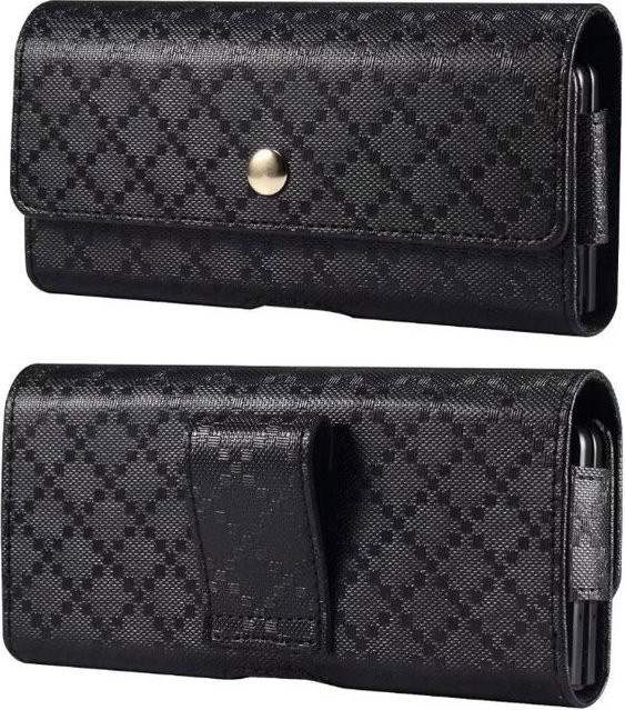Lederne Gürteltasche für Samsung Galaxy Z Fold 4, Z Fold 3 und Z Fold 2 in Schwarz mit Hüftgürtelclip als Handyholster - Bild 1