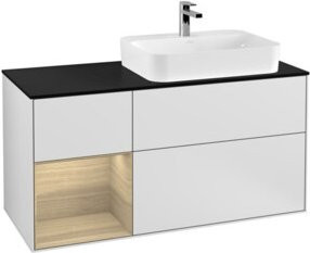 V&B Finion Waschtischunterschrank mit LED-Wandbeleuchtung, Weiß lackiert, Breite: 120 cm - Bild 1
