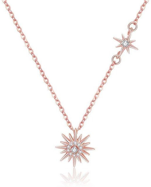 Lucky Star Jewelry Halskette Sonnenblume, 925 Silber, Zirkonia, Damen - Bild 1
