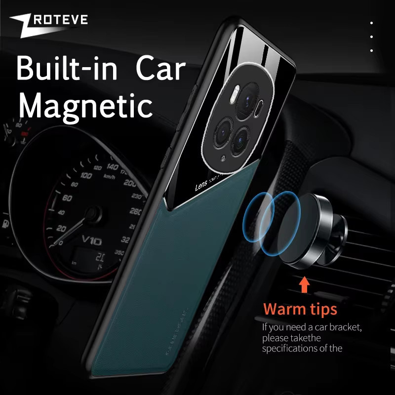 Zroteve Handyhülle mit Ledertextur und weichem Rahmen für Huawei Honor Magic 6 Pro in Rot - Bild 5