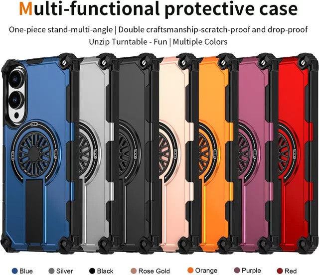 Magnetische Schutzhülle mit Standfunktion und Kreisel-Effekt für Samsung Galaxy S25 Ultra S24 S23 S22 sowie A55 A56 A36 A26 A16 A06 in Blau - Bild 1
