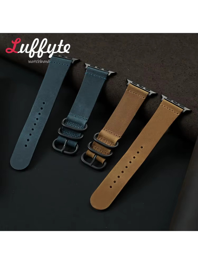 luffyte Uhrenarmband Rindsleder, für Apple Watch, Crazy Horse Leder - Bild 2