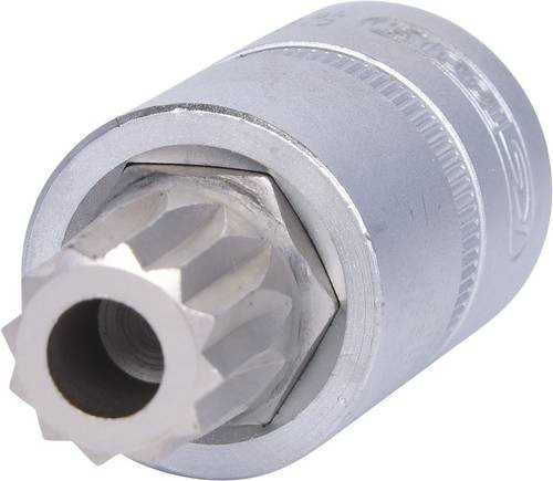 KS Tools 1/2" Öldienst-Bit-Stecknuss Vielzahn M16 aus Chrom-Vanadium in Silber - Bild 1