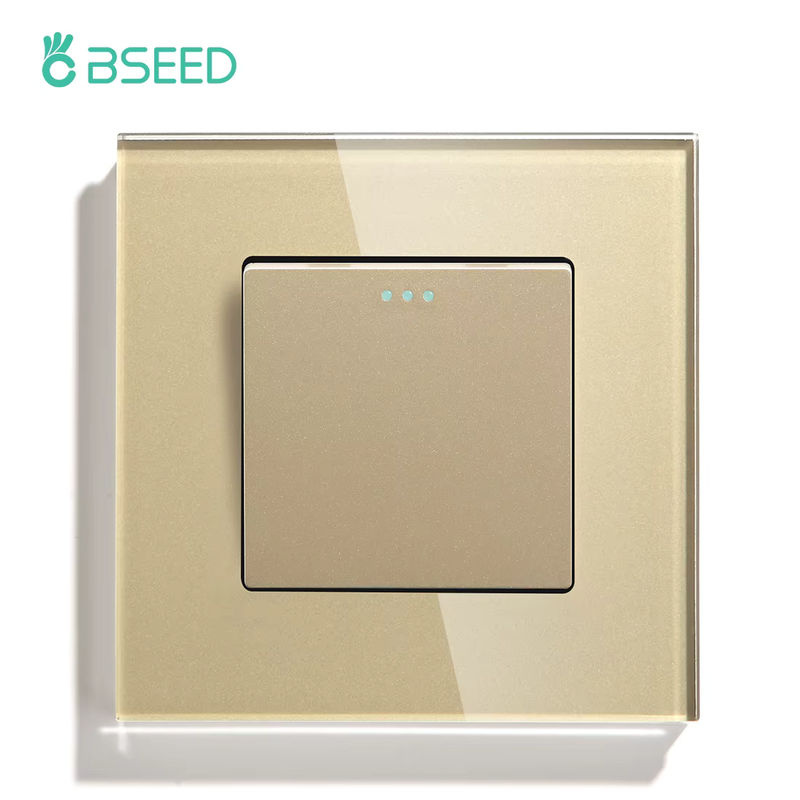 BSEED Mechanischer Wandtastenschalter und 1-Wege-Wandsteckdose mit USB Typ C Ladeanschluss und Glasrahmen - Bild 2
