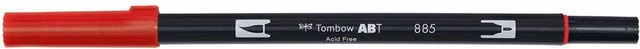 Tombow ABT Dual Brush Pen Warm Red 885 mit Pinselspitze und Tintenfarbe in Rot - Bild 1