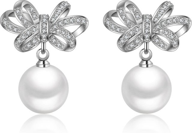 YDSMOSO Ohrringe, Moissanit, Perle, 925 Silber, Damen - Bild 1