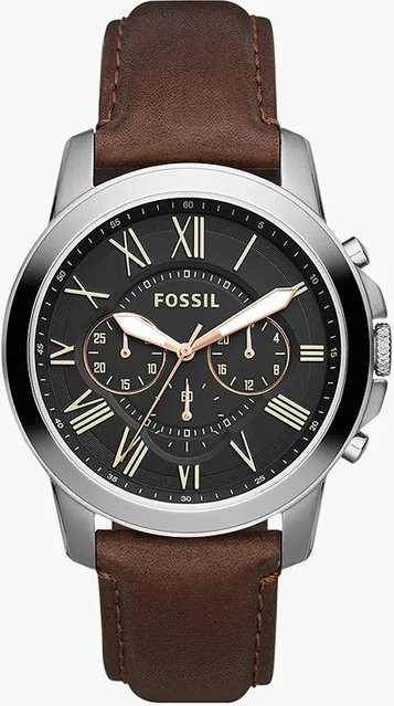 Fossil Chronograph Herrenuhr Edelstahl, Quarz, braun - Bild 1