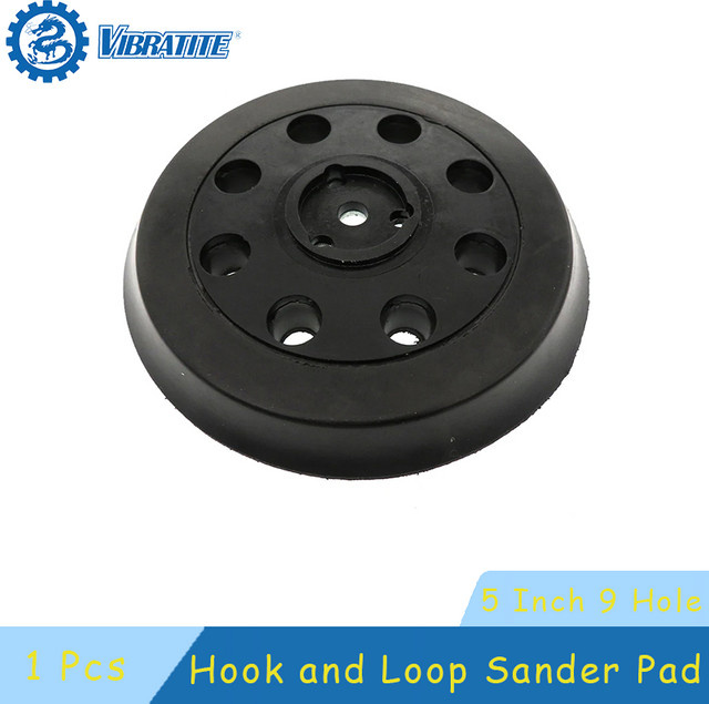 VIBRATITE 5 Zoll 9-Loch-Schleifpad mit 3 Schraubenloch-Trägerplatte, 125 mm Klettverschluss Ersatz für PEX12 A und PEX 125 - Bild 1