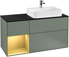 V&B Waschtischunterschrank Finion in Lackoptik mit Regal links, Breite: 120 cm, Tiefe: 50,1 cm, Höhe: 50,1 cm - Bild 1