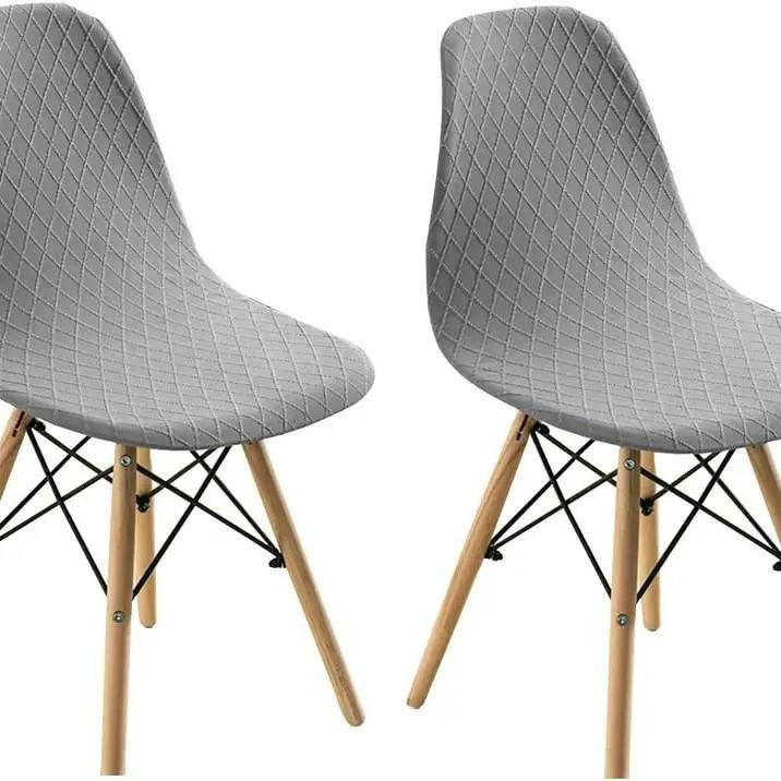 Wasserdichter Esszimmerstuhlbezug aus Diamant-Jacquard von Yiran Furniture in Grau, B/T/H: 35 x 38 x 38 cm - Bild 4