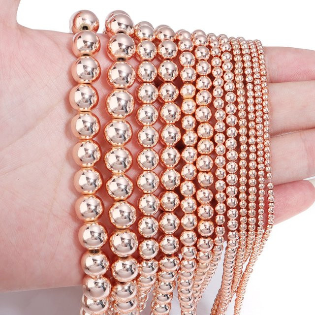Louleur Hämatit-Steinperlen, Roségold, 2-10mm, Unisex - Bild 1