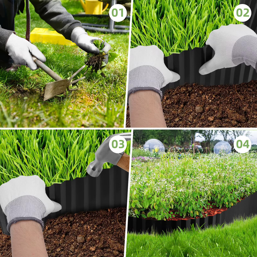 10m Wellblech-Gartenrand aus verzinktem Stahl in Grau für Rasenkanten und Blumenbeete - Bild 5