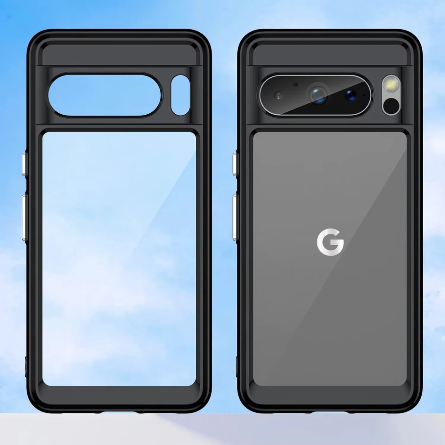 Transparente TPU Schutzhülle für Google Pixel 10 9 8 7 6 Pro XL mit Stoßfest-Funktion in Schwarz - Bild 3