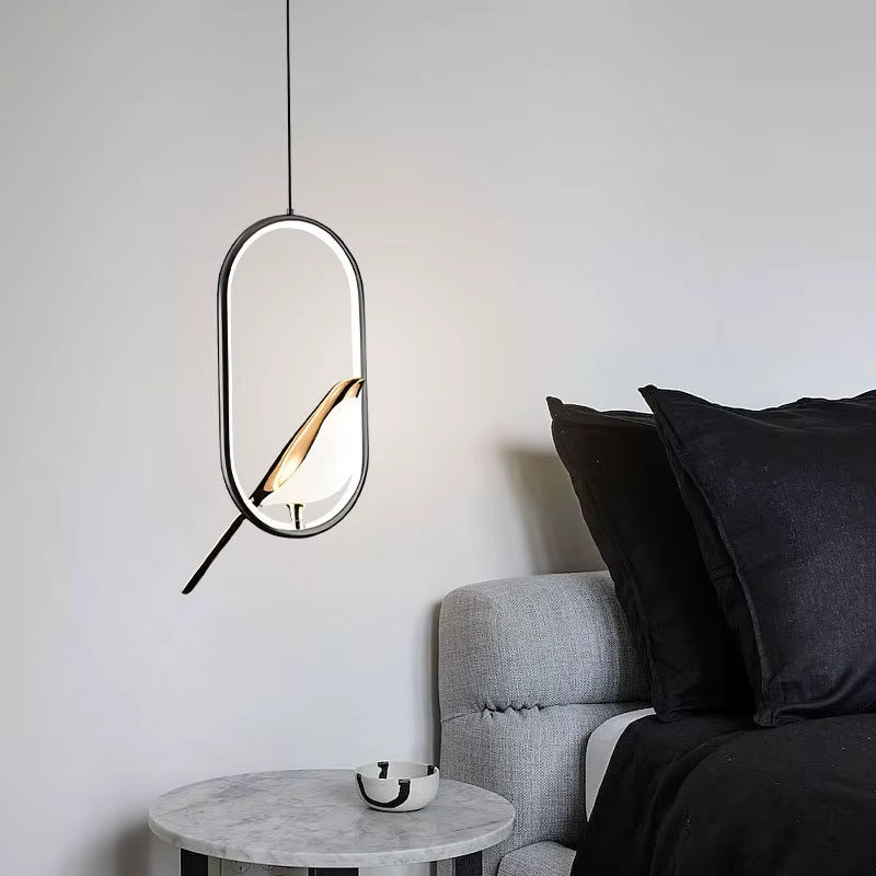 Elster Vogel Moderne LED-Pendelleuchte in Ringform mit warmweißem Licht für Küche und Esszimmer - Bild 3