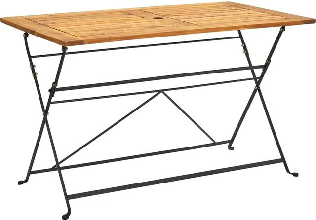 vidaXL Klappbarer Gartentisch aus Massivholz Akazie in Braun, B/T/H: 120 x 70 x 74 cm - Bild 1