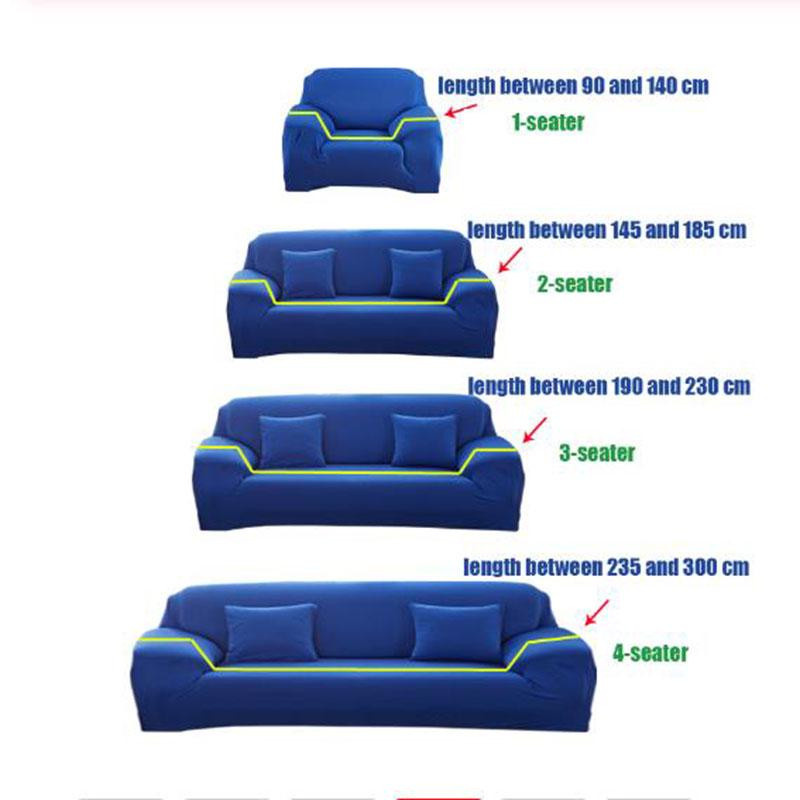 WTEMPO 2er-Set elastische Sofabezüge für L-förmige Sofas, Stretch-Couchbezüge in Blau, Breite: 235-300 cm - Bild 2