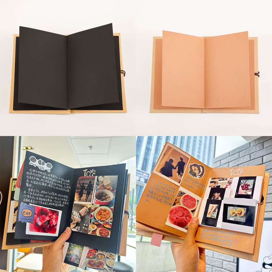 Selbstklebendes Kraftpapier-Akkordeon-Fotoalbum mit 16 Seiten in Braun oder Schwarz zum Gestalten deiner Erinnerungen - Bild 4