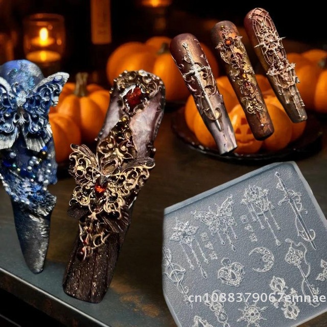 ZYAS Silikonform 3D-Relief Blumen Schleife, Nagelkunst Schablone - Bild 1