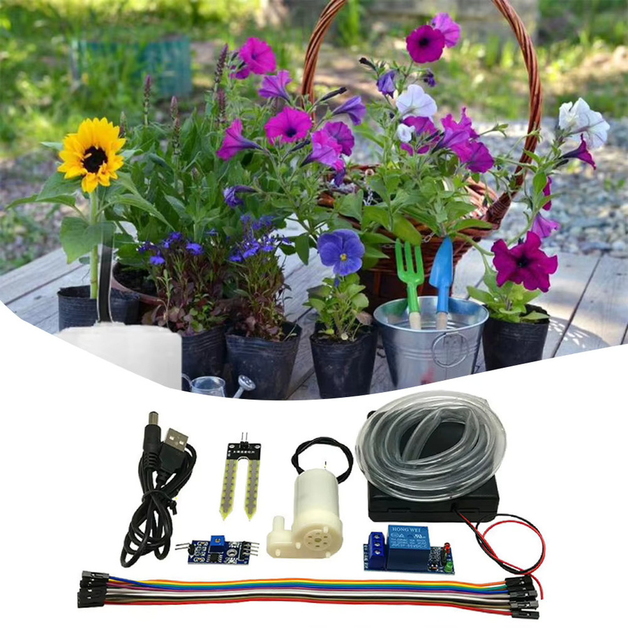 ALLOYSEED DIY Automatisches Bewässerungsset mit Bodenfeuchtigkeitssensor und Wasserpumpe für Arduino, Mehrfarbig - Bild 3