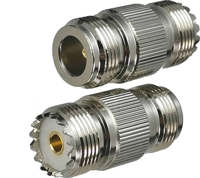 Stecker Adapter UHF SO239 Buchse auf RF Koaxial Wandler gerade in Silber - Bild 1