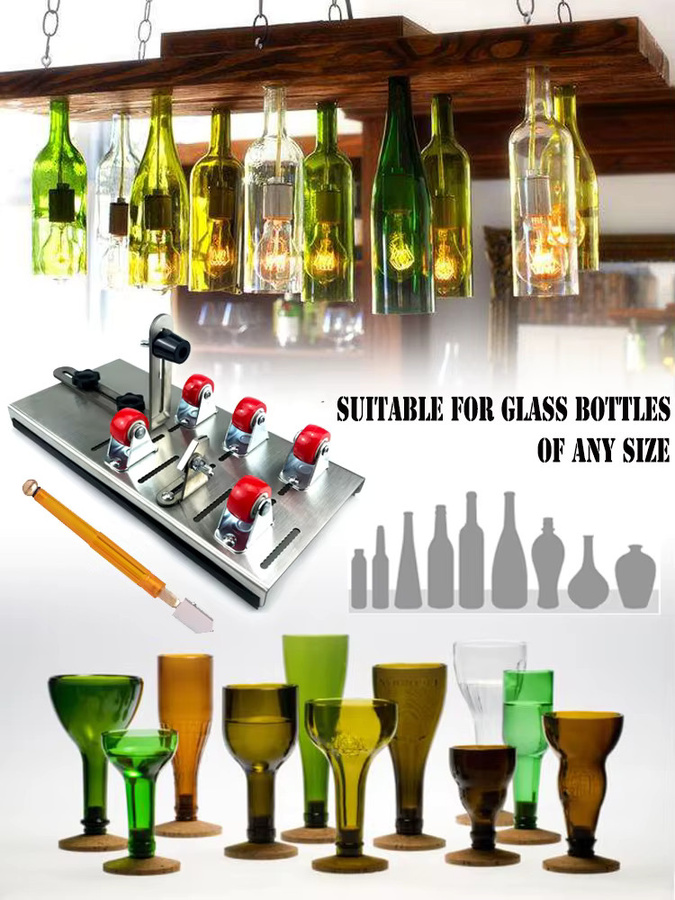 QDS Metall Glasflaschenschneider-Set in Silber für DIY-Bastelarbeiten und Weinflaschen - Bild 7