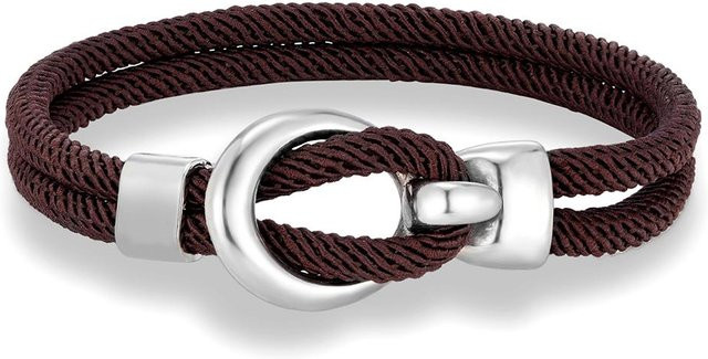 YULIN Armband, Edelstahl, Silber, kaffeebraun, 21 cm, Unisex - Bild 1