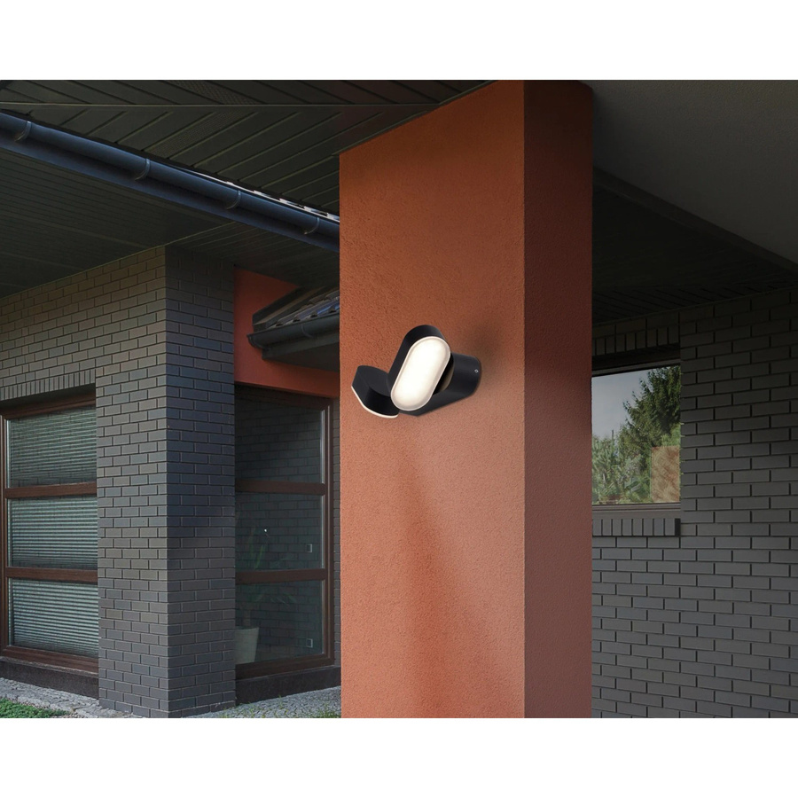 Näve LED Außenwandleuchte Motus III Schwarz B/H/T: 10 x 5,4 x 23 cm - Bild 7