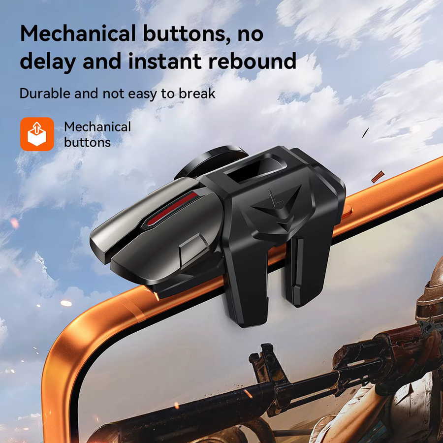 HOCO Six Fingers Handy-Spieltrigger für PUBG und Shooter mit ABS-Tasten in Schwarz für Android und iOS - Bild 3