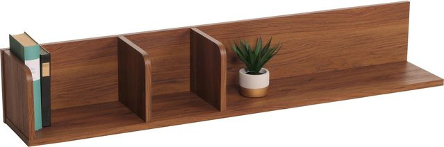 MCW Wandregal M48 aus Mangoholz in Braun mit 3 Fächern, B/H/T: 120 x 20 x 21 cm - Bild 1