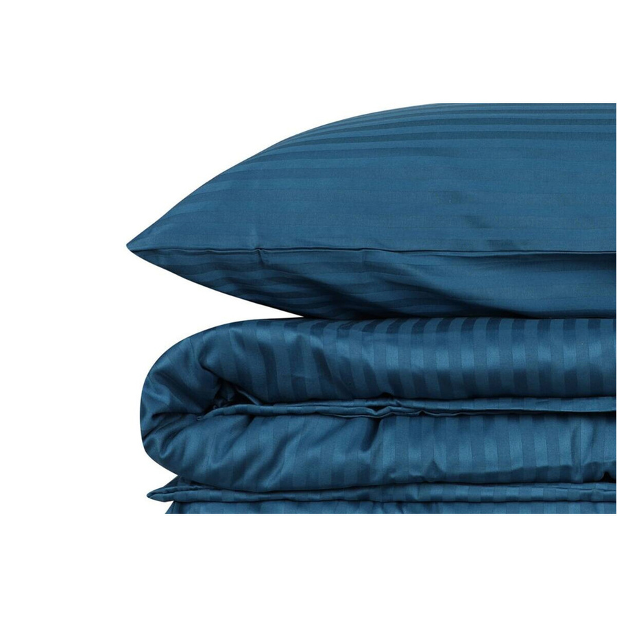 L'Essentiel Linge de Maison Mako-Satin Bettwäsche aus Baumwolle, Blau, B/H: 135 x 200 cm mit Kissenbezug 80 x 80 cm - Bild 4