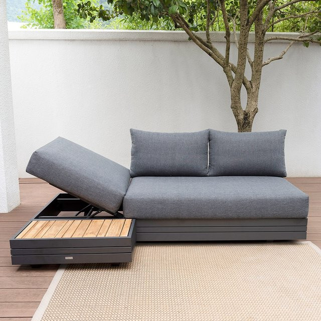 Zebra Cubo Neo 2-tlg. Loungeset aus Aluminium in Graphit mit wasserdichten Kissen in Sutton Grey - Bild 1
