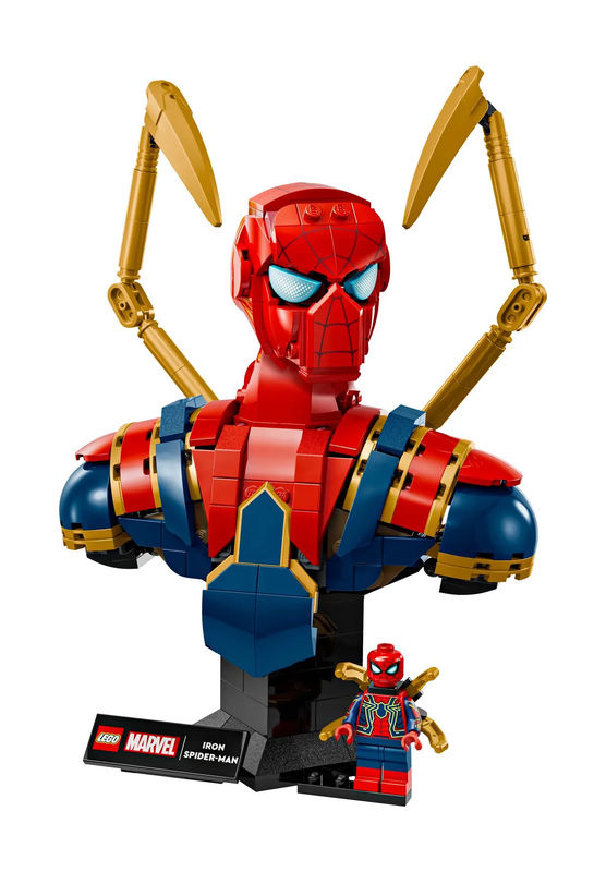 LEGO Marvel Iron Spider-Man Büste 76326, mehrfarbig rot und gold - Bild 3
