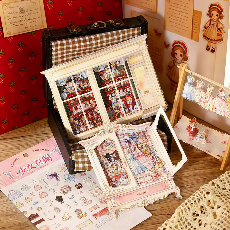 Amengguo Kawaii Scrapbook-Aufkleber Set mit Mädchen-Motiven, Mehrfarbig, Dekorative Bastelartikel für Planer und Fensterdekoration - Bild 2
