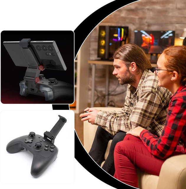 GameSir Cyclone 2 Pro T4 Pro Handy-Clip-Halterung Schwarz, verstellbare und rutschfeste Smartphone-Halterung für Android und iOS Gamepads - Bild 1