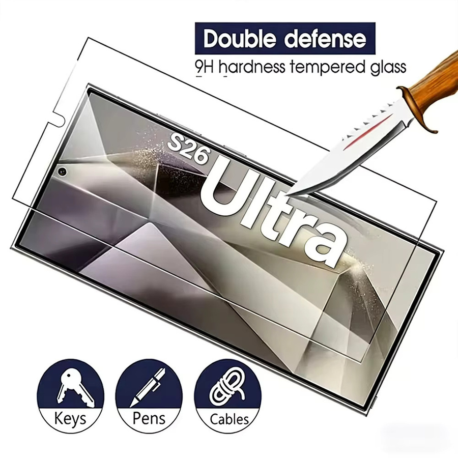 NNBILI 4er-Pack gehärtetes Glas Displayschutzfolie für Samsung Galaxy S26 Ultra, S25 Plus und S24, transparent, HD-Displayschutz mit Fingerabdruck-Kompatibilität - Bild 2