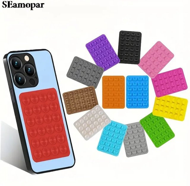 Rutschfester Silikon Handy-Ständer mit 24 Saugnäpfen in Lila für Badezimmer, Nachttisch und Küche - Bild 1