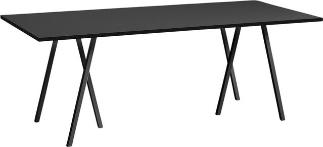 HAY Loop Stand Table in Schwarz mit Esche-Optik und Metallgestell - Bild 1