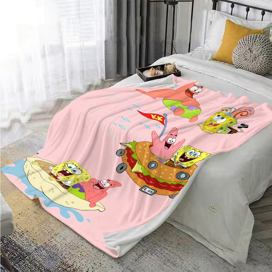 Potdemiel Spongebob Kuscheldecke Pink aus Polyester für Erwachsene - Bild 2