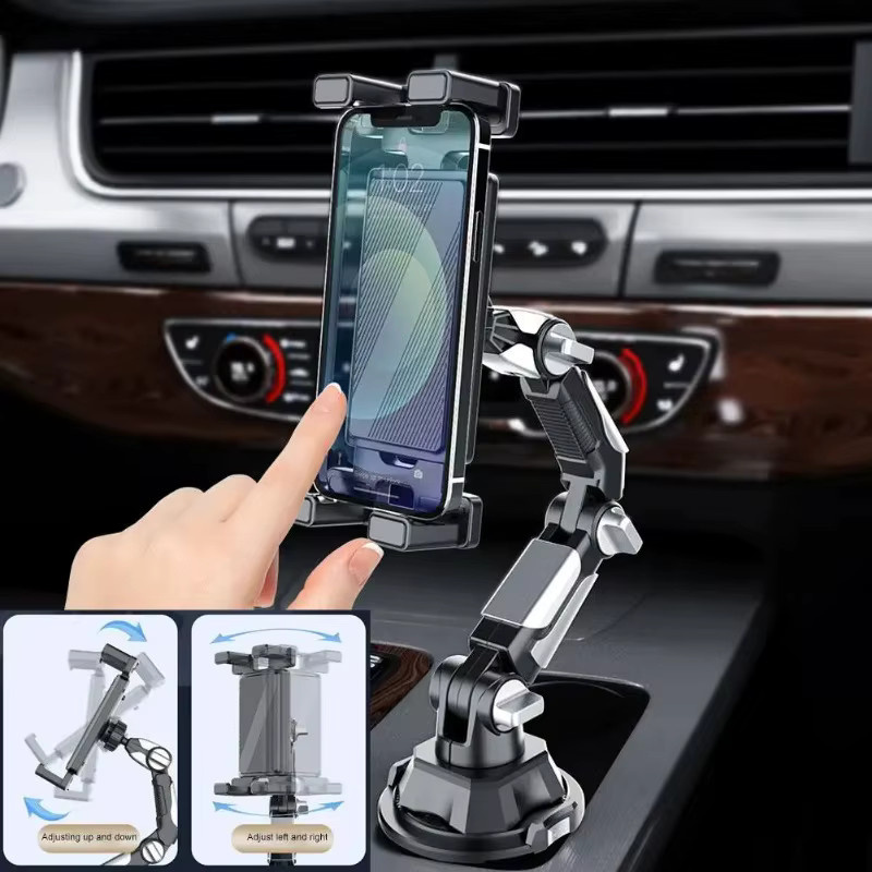 VIKEFON Universeller Auto-Getränkehalter und Tablet-Telefonhalterung mit verstellbarem langem Arm in Schwarz - Bild 2