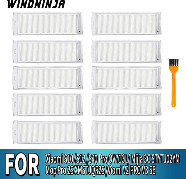 WINDNINJA HEPA-Filter Ersatzteil in Weiß für Xiaomi Mijia 3C, Mop Pro 2S, Viomi V2 PRO, V3 SE und S10 Roboterstaubsauger - Bild 1