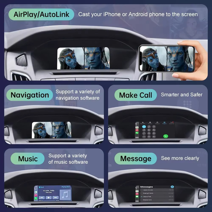 AUTOABC Drahtlose CarPlay und Android Auto Navigation Decoder Box für Ford Sync 2 F-150 Expedition Super Duty in Schwarz - Bild 3