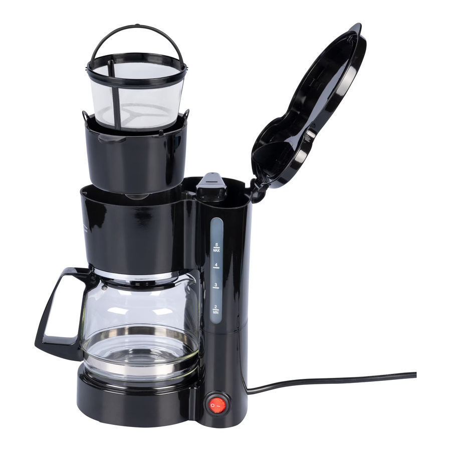 Filter-Kaffeemaschine Barista von Moderne Hausfrau in Schwarz mit Glaskanne, B/H/T: 20 x 23,5 x 15,5 cm - Bild 3