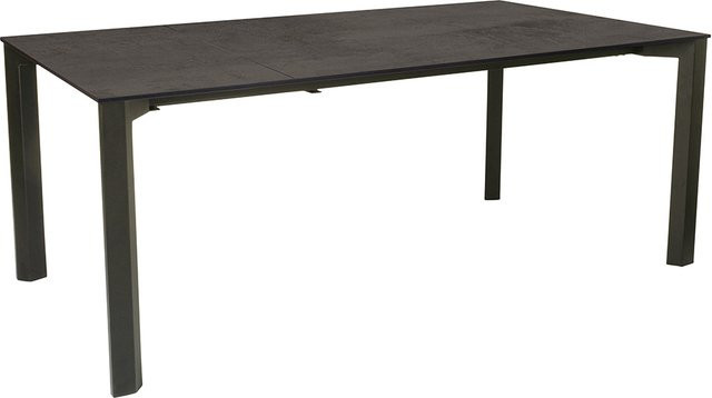 Stern Ausziehtisch Penta Aluminium in Anthrazit mit Silverstar Smoky Tischplatte und Nivelliersystem B/T: 100 x 160/210 cm - Bild 1