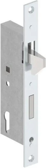 FeNau Rohrrahmenschloss aus verzinktem Stahl in Silber mit Hakenfalle und 40 mm Dornmaß für Schiebetore - Bild 1