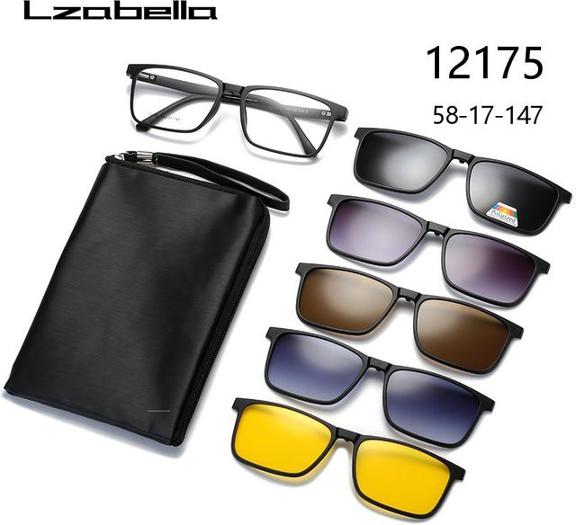 Lzabella Korrektionsbrille, TR90, Rund, Vollrand, Schwarz, Unisex - Bild 1